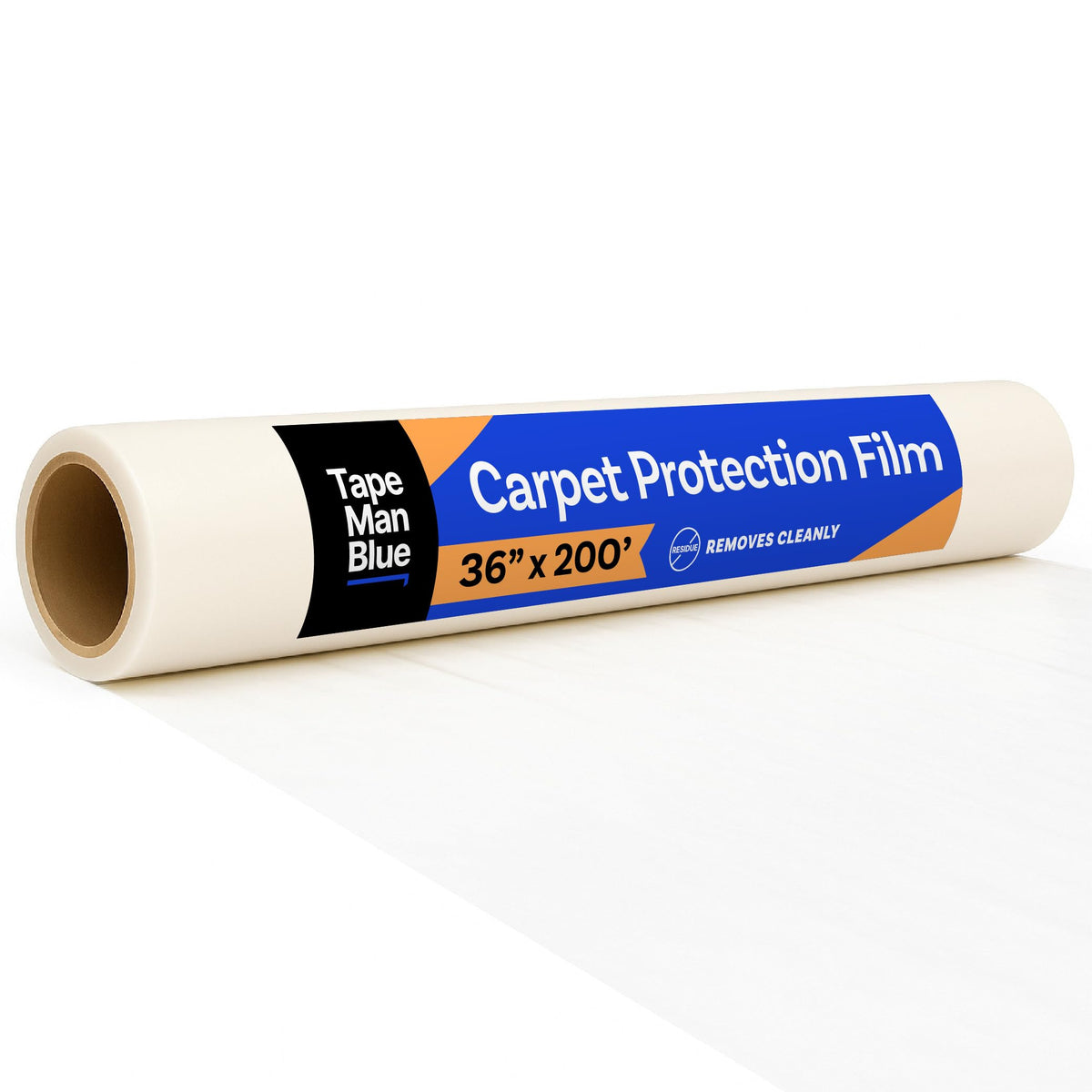 TapeManBlue carpet protection film in a roll protecting floors during renovation and spills
