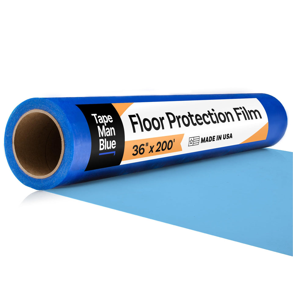TapeManBlue floor protection film roll 36x200 ready for use on floors