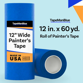 TapeManBlue wide blue painter's tape laser masking protects surfaces with precision.