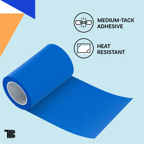 TapeManBlue wide painters tape applied on curved surfaces for long-lasting hold