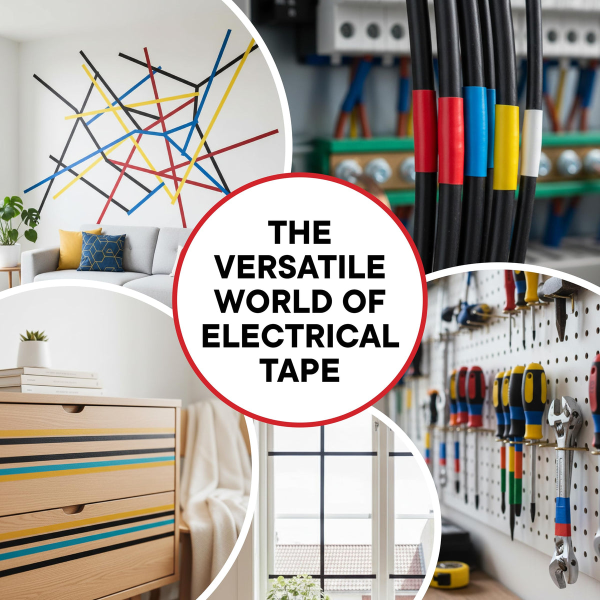 Tapewell color coding tape kit display for organization.