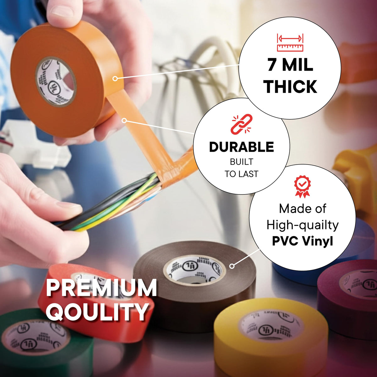 Tapewell purple electrical tape roll for bold color coding.