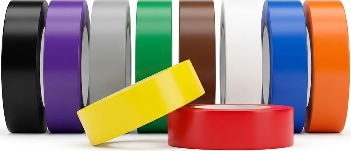 Tapewell yellow electrical tape roll for clear labeling and protection.