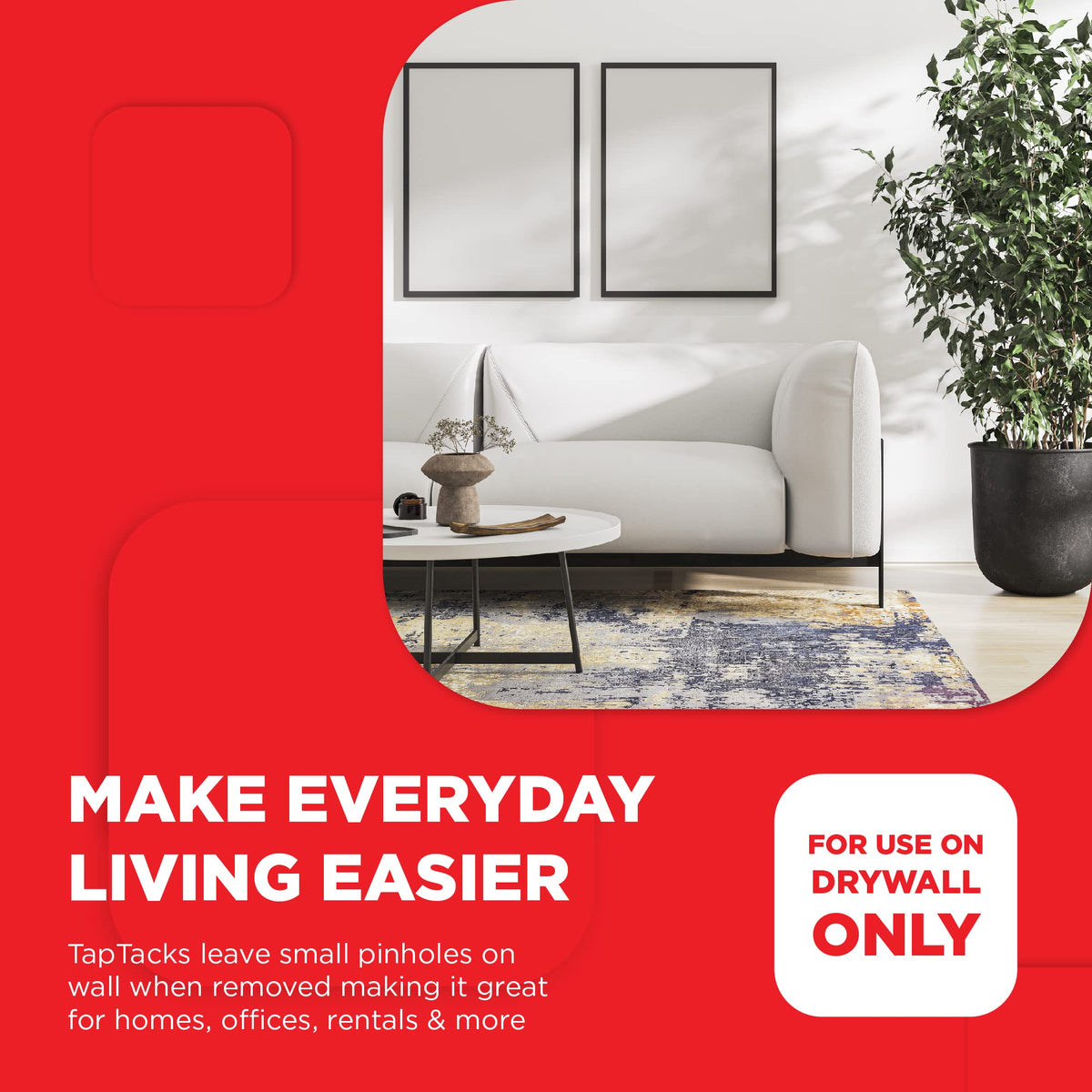 TapHanger drywall-only design leaves minimal pinholes on walls