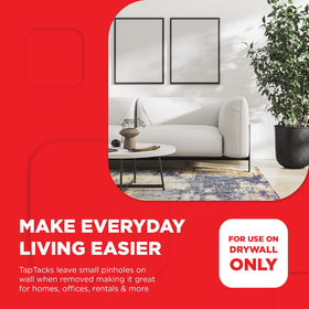TapHanger drywall-only design leaves minimal pinholes on walls