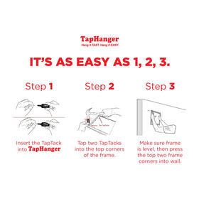 TapHanger two-pointed TapTacks provide strong hold