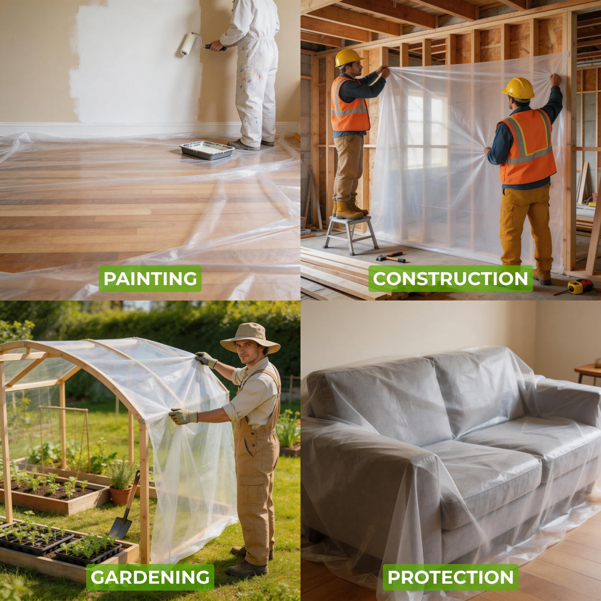 Tapix easy-installation plastic sheeting simplifies setup and handling.