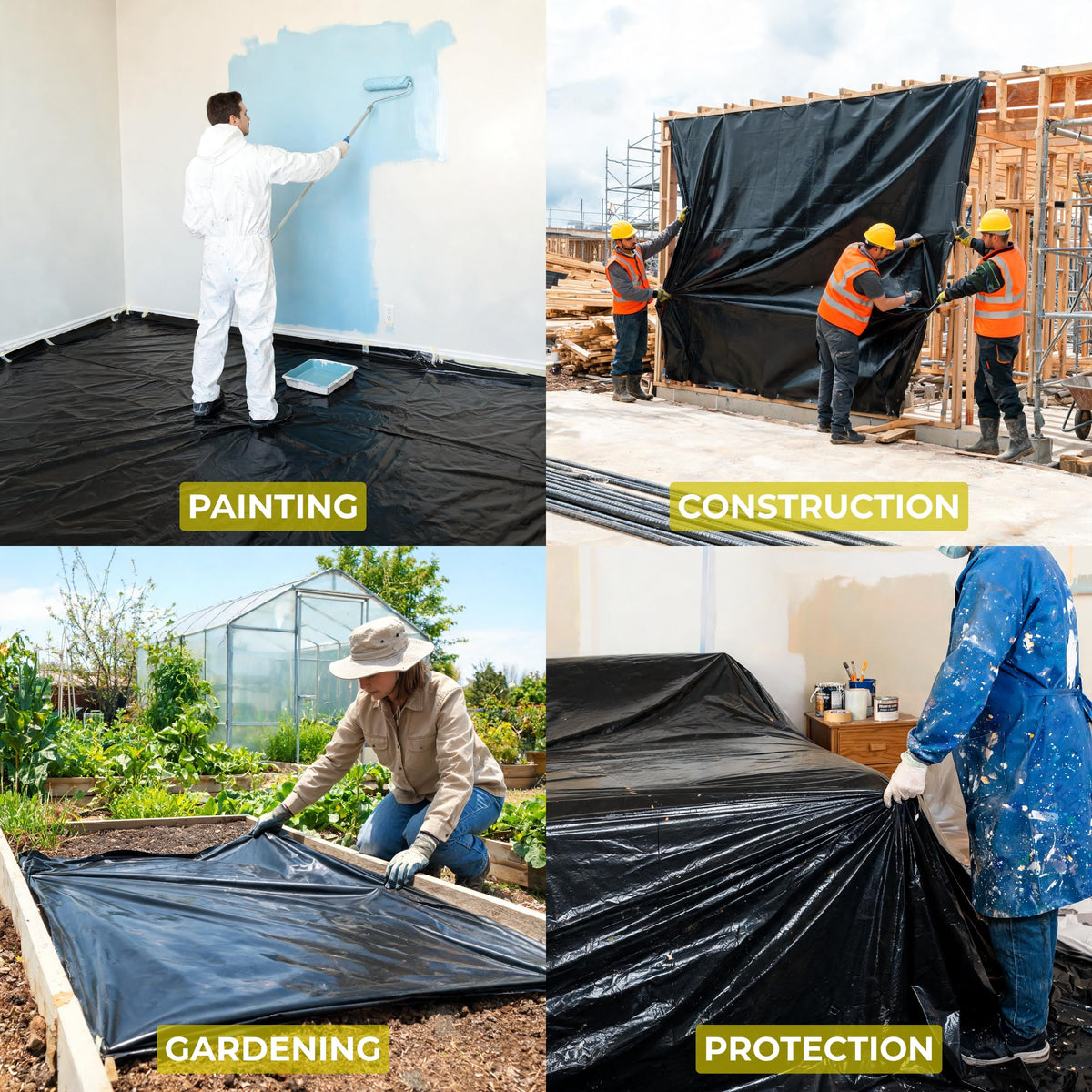 Tapix large coverage plastic sheet covers ample work areas and floors