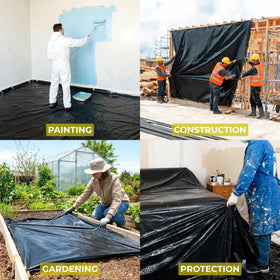Tapix large coverage plastic sheet covers ample work areas and floors