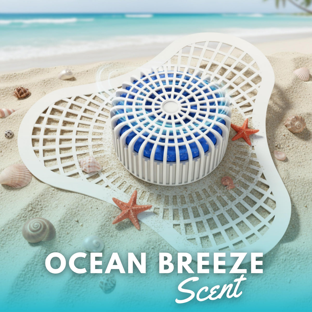 Tapix urinal-screen ocean-breeze-pack-05: up to 1000 flushes for long-lasting odor control.