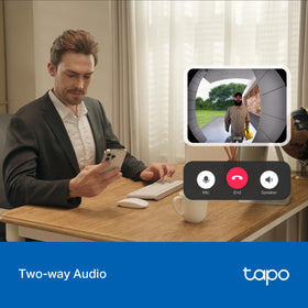 Tapo D205 built-in spotlights improve night visibility for recordings.