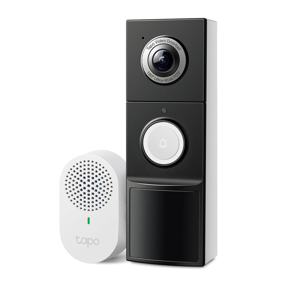 Tapo D225 doorbell with 2K QHD live view for clear doorstep monitoring.