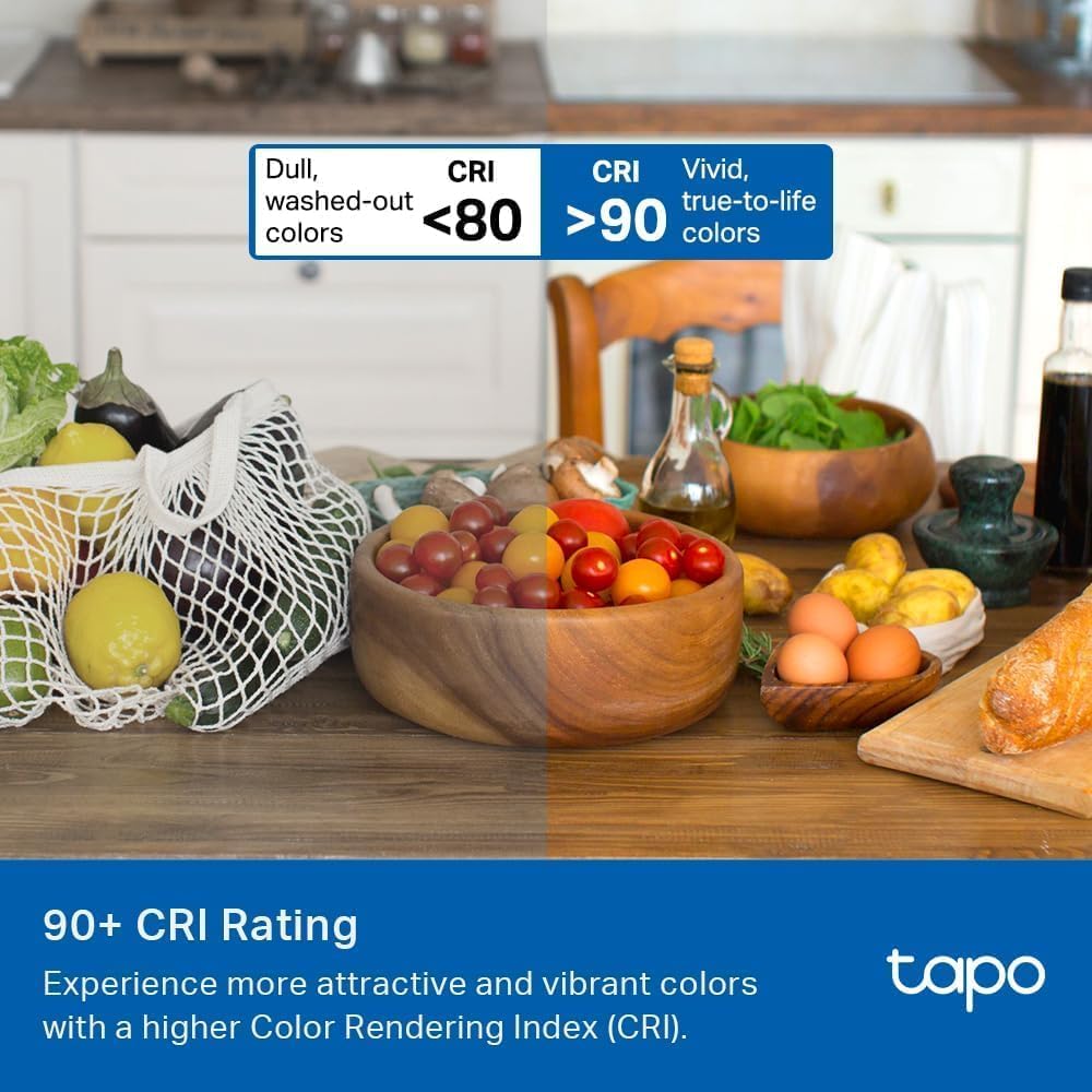 Tapo L535E dimmable control app for customizable mood lighting.