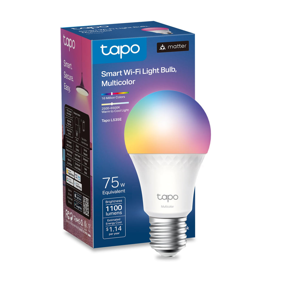 Tapo L535E matter-certified bulb enabling seamless platform control.