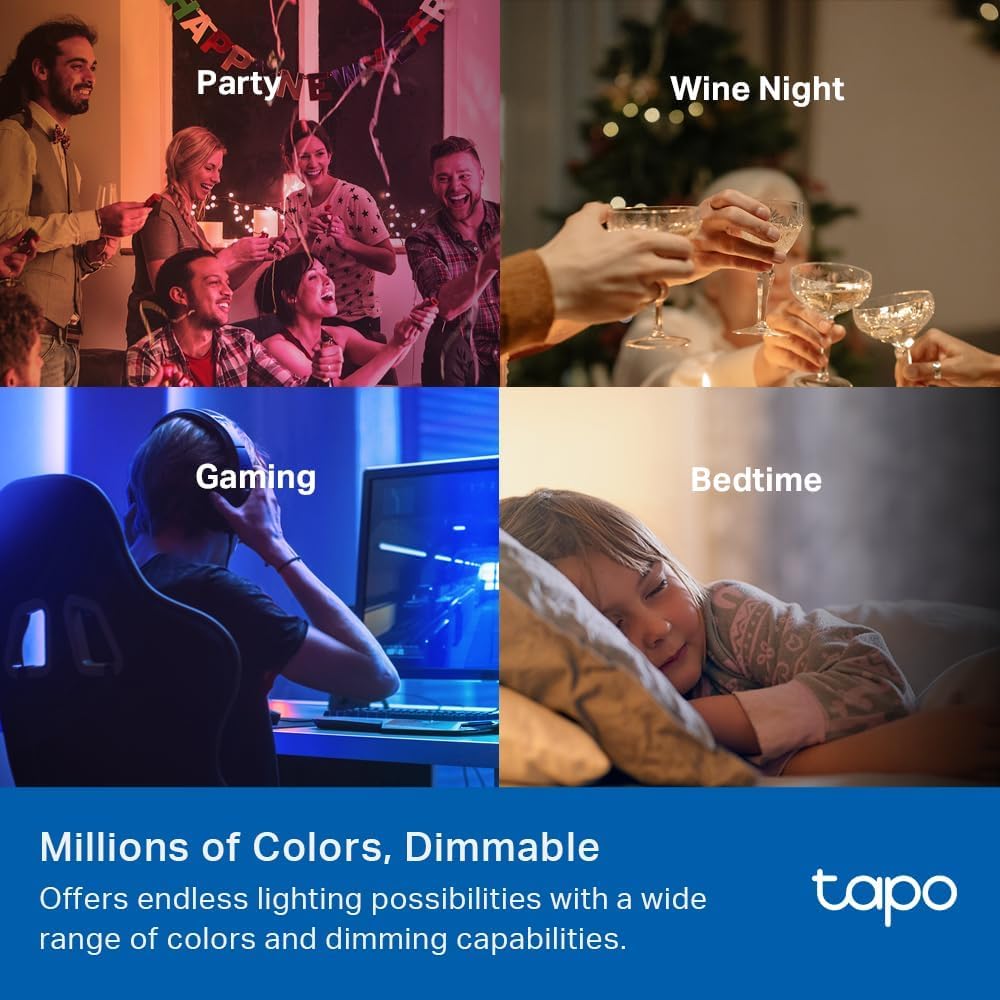 Tapo L535E RGBW colors for vibrant, customizable ambiance.