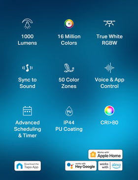 Tapo L930-5 shows 16 million colors for vibrant mood lighting.