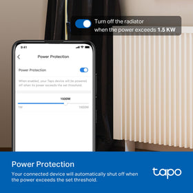 Tapo P110M Matter-certified logo showing cross-brand compatibility.