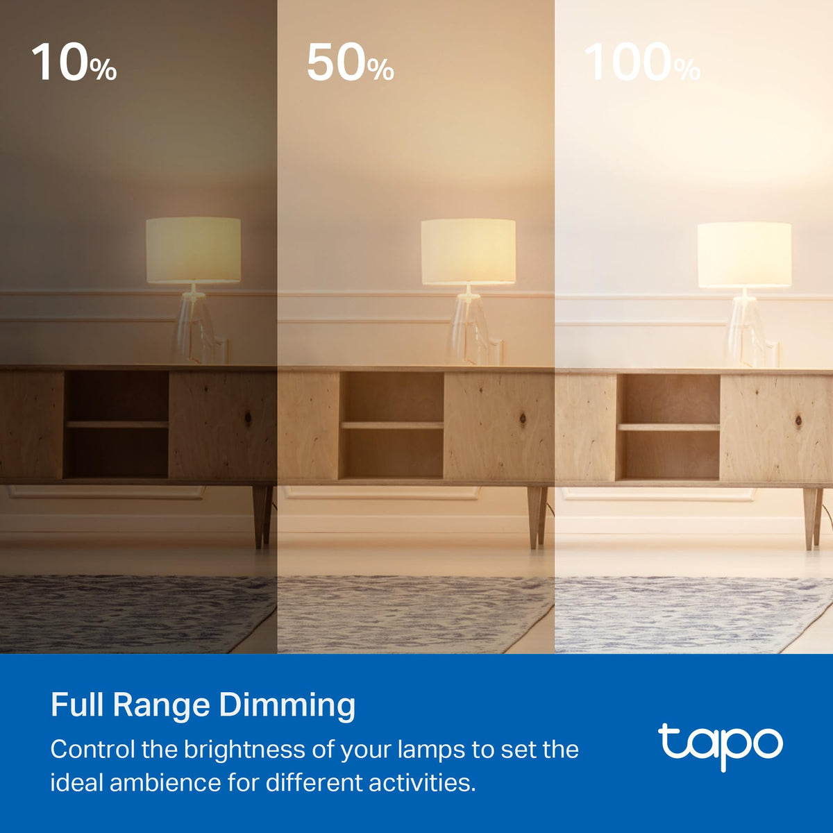 Tapo P135 Kit dimmer button: instant brightness control from anywhere.