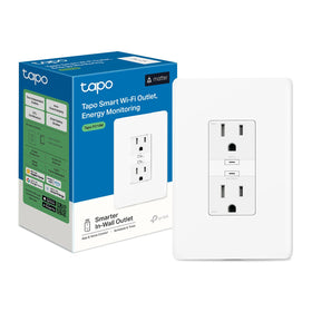Tapo P210M in-wall outlet ready for Matter-certified smart home integration.