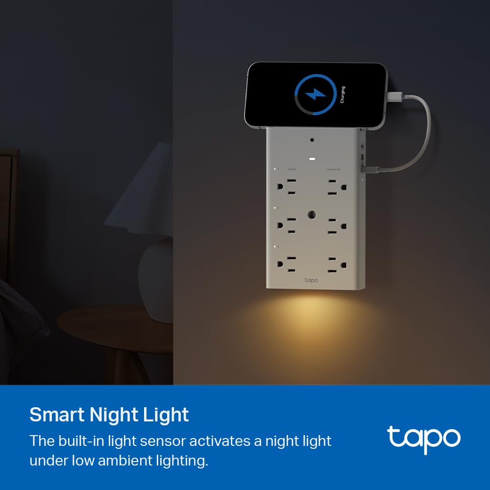 Tapo P306 three always-on outlets stay powered for essentials.