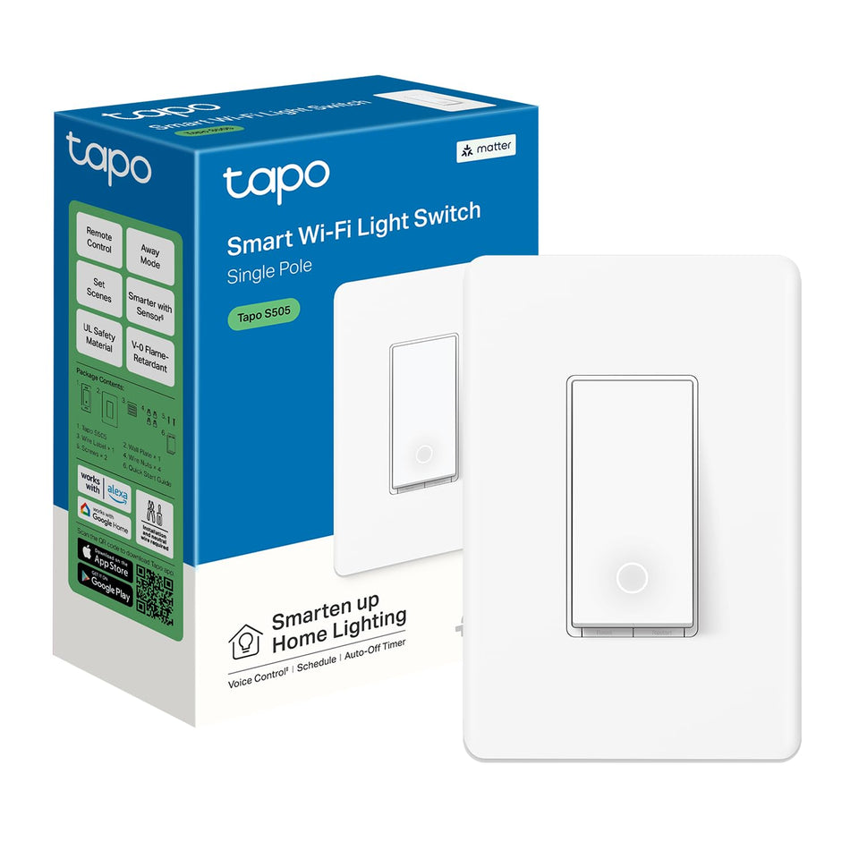 Tapo S505 Matter switch front view for convenient lighting control.