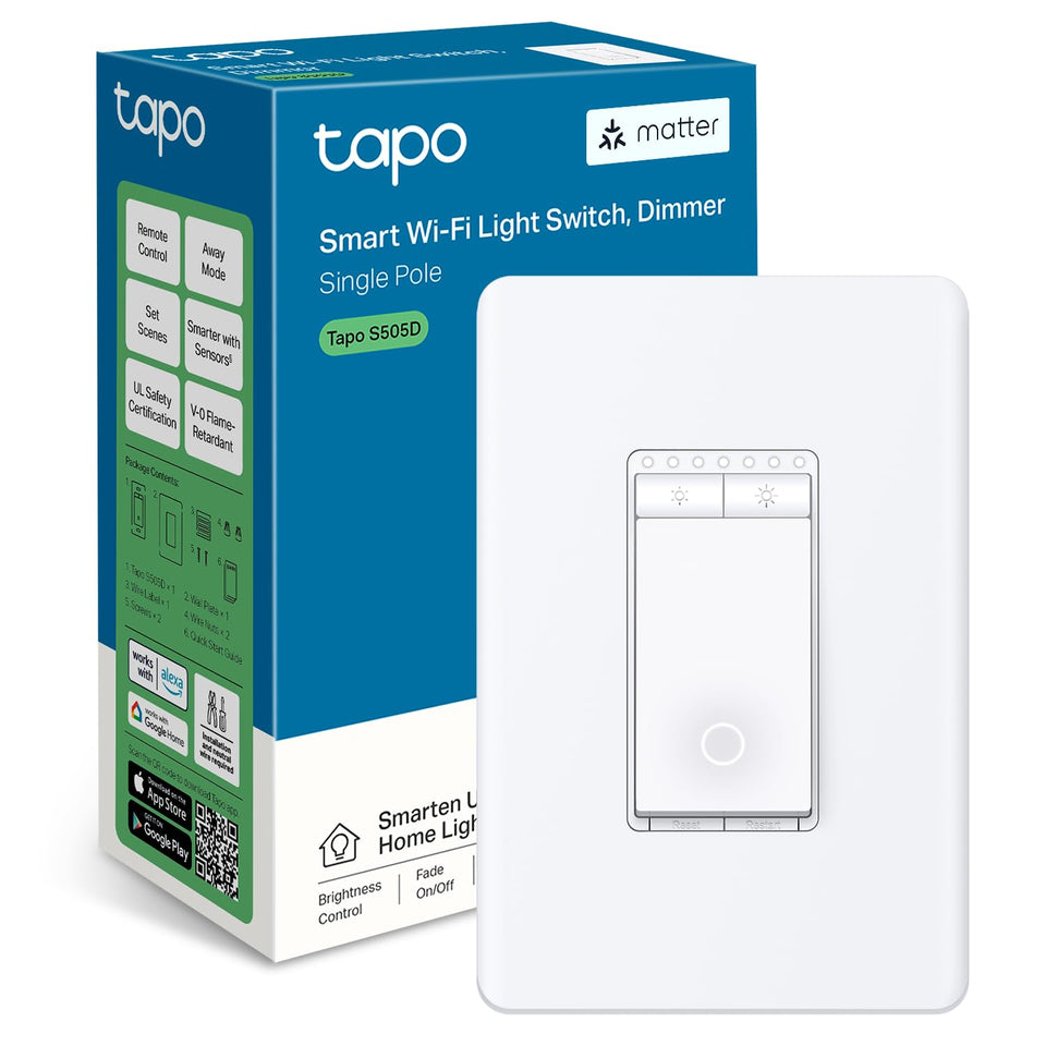 Tapo S505D dimmer switch installation guide for easy upgrade and guided wiring.