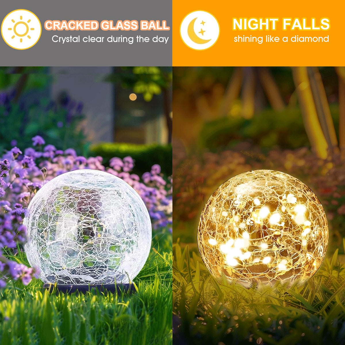 TARANEM solar globe porch light for entryways with auto dusk