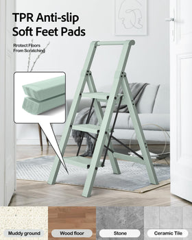 Taranta 3 Step Ladder supports up to 330lbs for versatile home use.