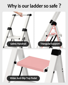 Taranta ladder with smooth handgrip for safe, easy ascent
