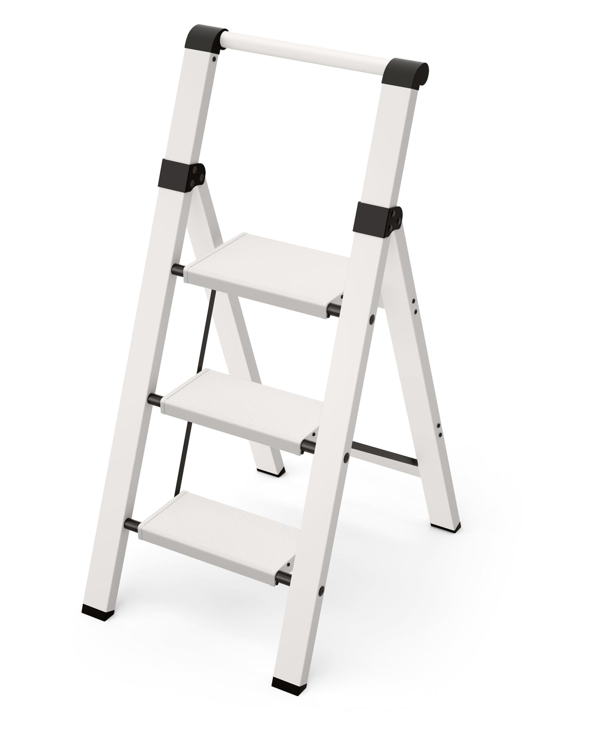 Taranta 3 Step Ladder in open view reaches kitchen cabinets safely