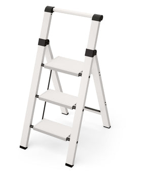 Taranta 3 Step Ladder in open view reaches kitchen cabinets safely