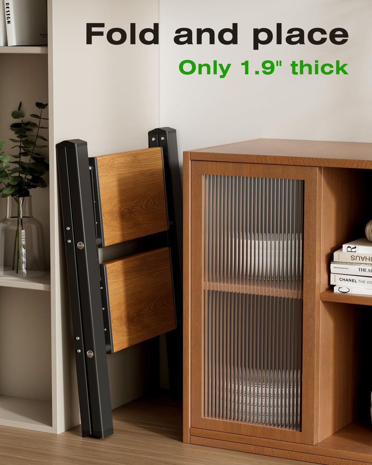 Taranta rubber-capped feet protect floors and prevent shifting.
