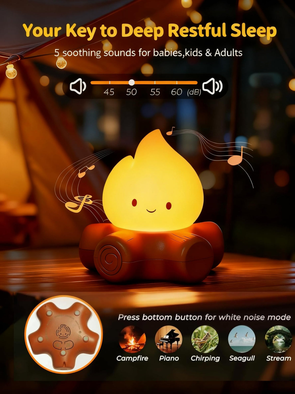 Tarinks Cute silicone night light provides safe, child-friendly decor.