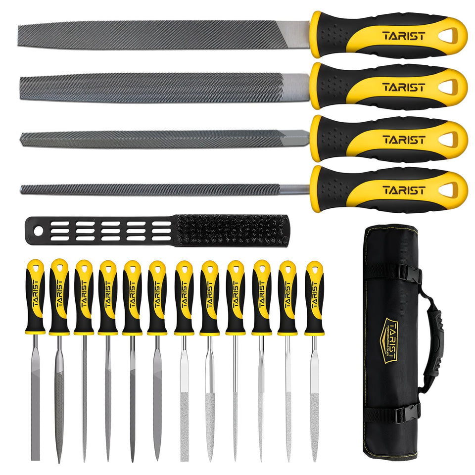 Tarist 17pcs file set with tool bag, versatile for metal and wood shaping