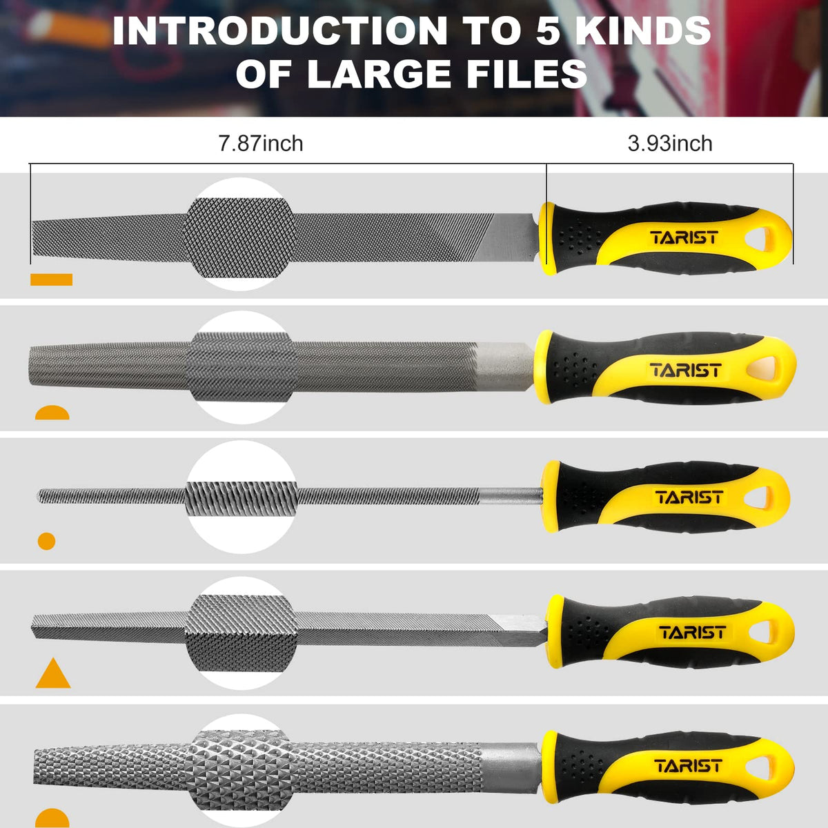 Tarist half-round steel file designed for smooth deburring on metal projects.