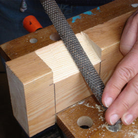 TARIST 3-piece 8-inch wood rasp in-use image showing durable steel teeth