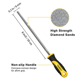 Tarist Diamond File with ergonomic handle reduces hand fatigue.