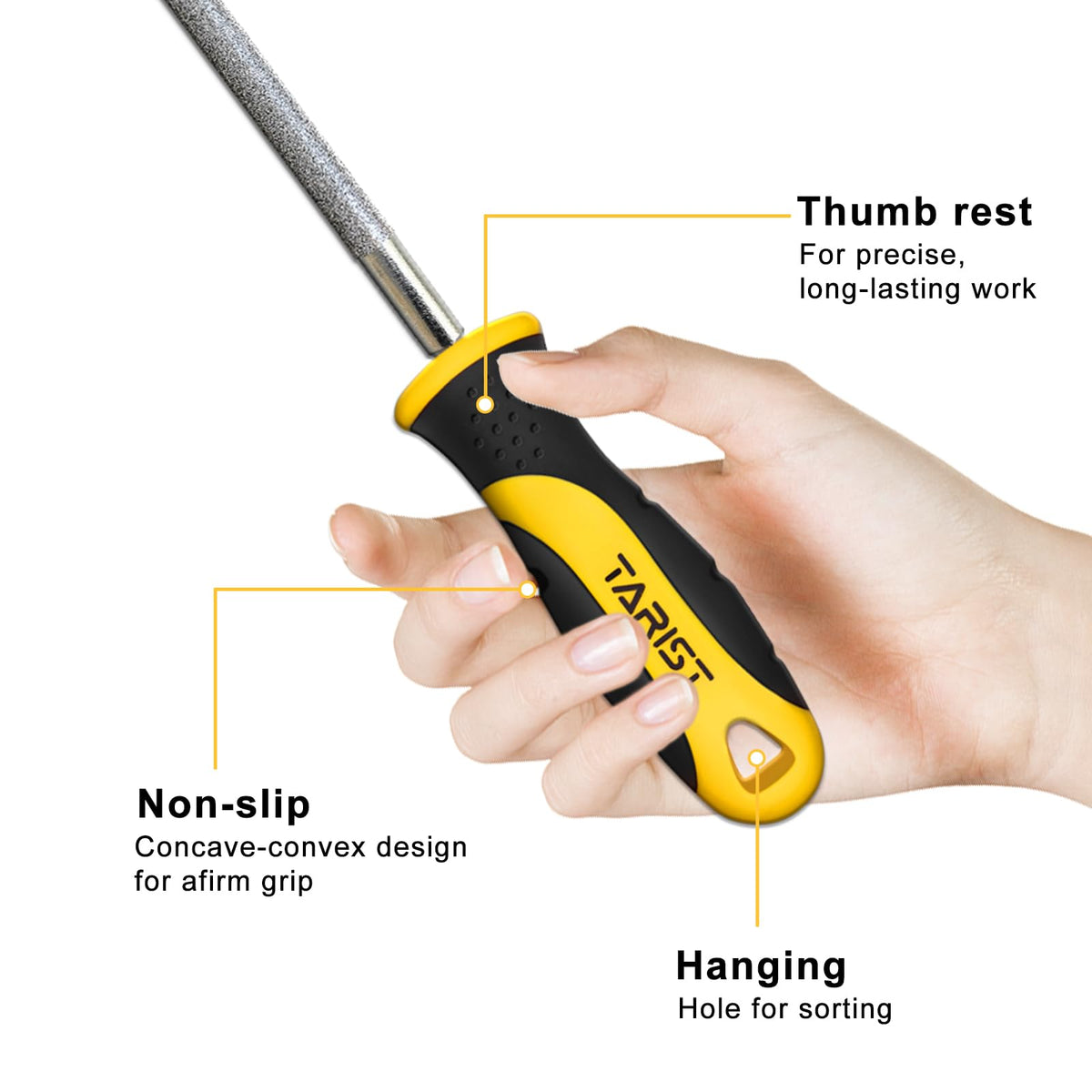 Tarist File grit #120 offers durable sharpening across materials.