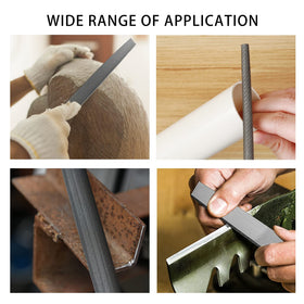 TARIST 3-piece file set in a workshop for metal and woodworking projects.