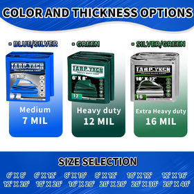 TA*RP YXCN tarp anti-rust grommets every 20 inches for secure setup.