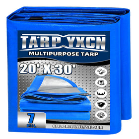 TA*RP YXCN tarp blue-silver 20x30 covers gear with UV protection.
