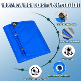 TA*RP YXCN tarp reinforced corners with plastic triangles for durability.