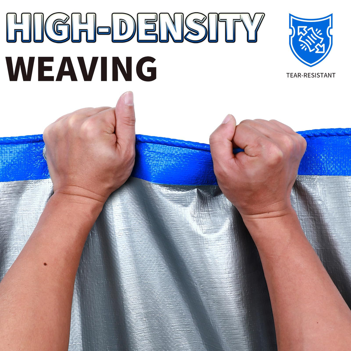TA*RP YXCN tarp with thick side cords reduces tearing when tied.