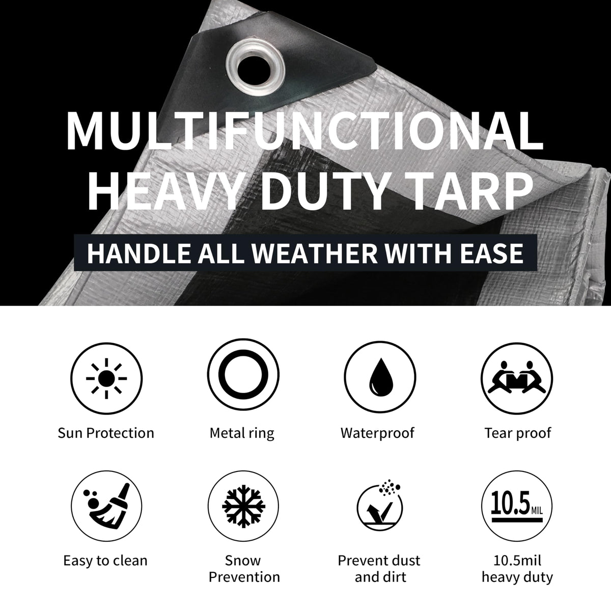 TARPAL 10.5mil heavy-duty close-up showing thick waterproof material.