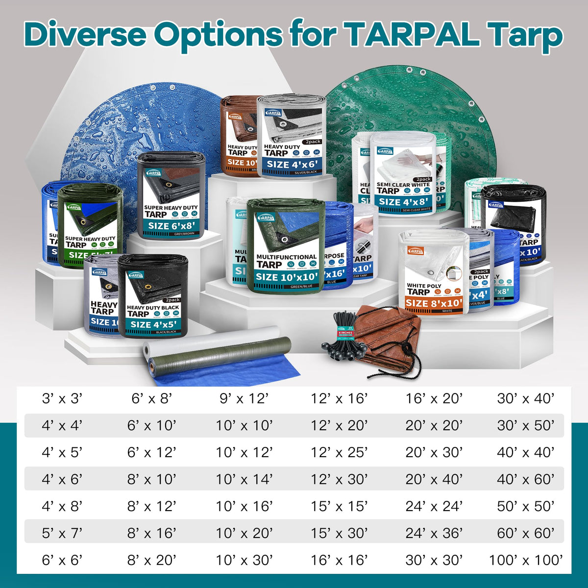 TARPAL finished size accuracy confirms true-to-size dimensions for reliable use.