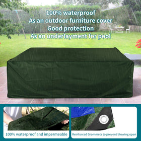 TARPAL green tarp waterproof outdoors provides rain protection and sun shading