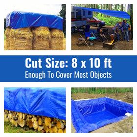 Tarpuglider blue tarp rope-reinforced hems add tear resistance