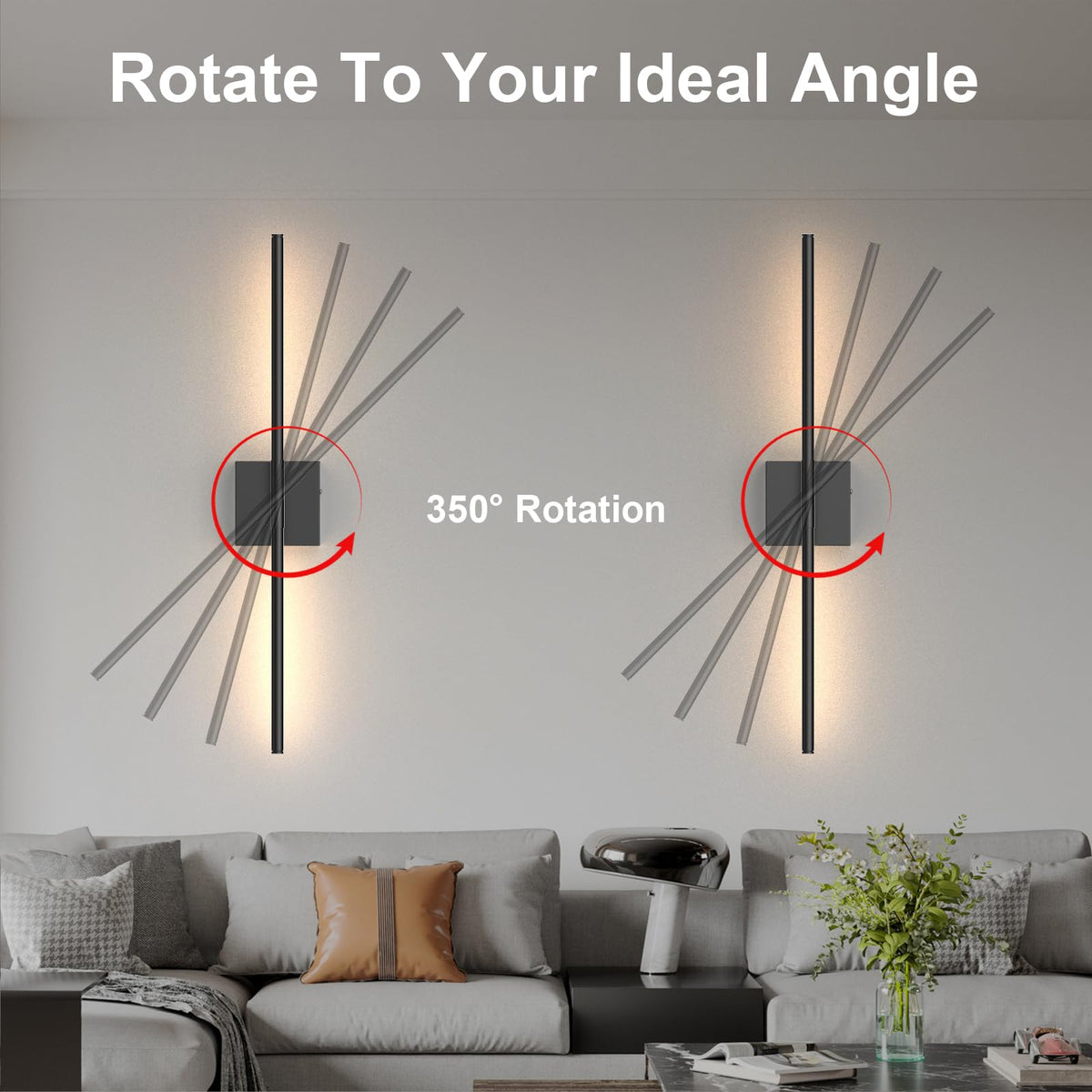 Tartek wall sconce dimmable LED with 3000K-6000K adapts to mood and task lighting.