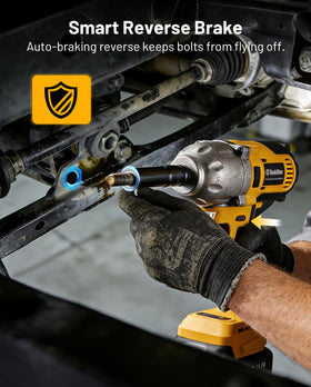 TaskStar brake-stop function prevents dropping bolts after loosening.