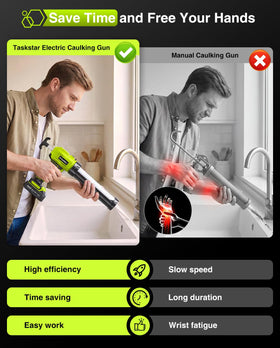 TaskStar caulking gun with LED light enables precise work in tight spaces